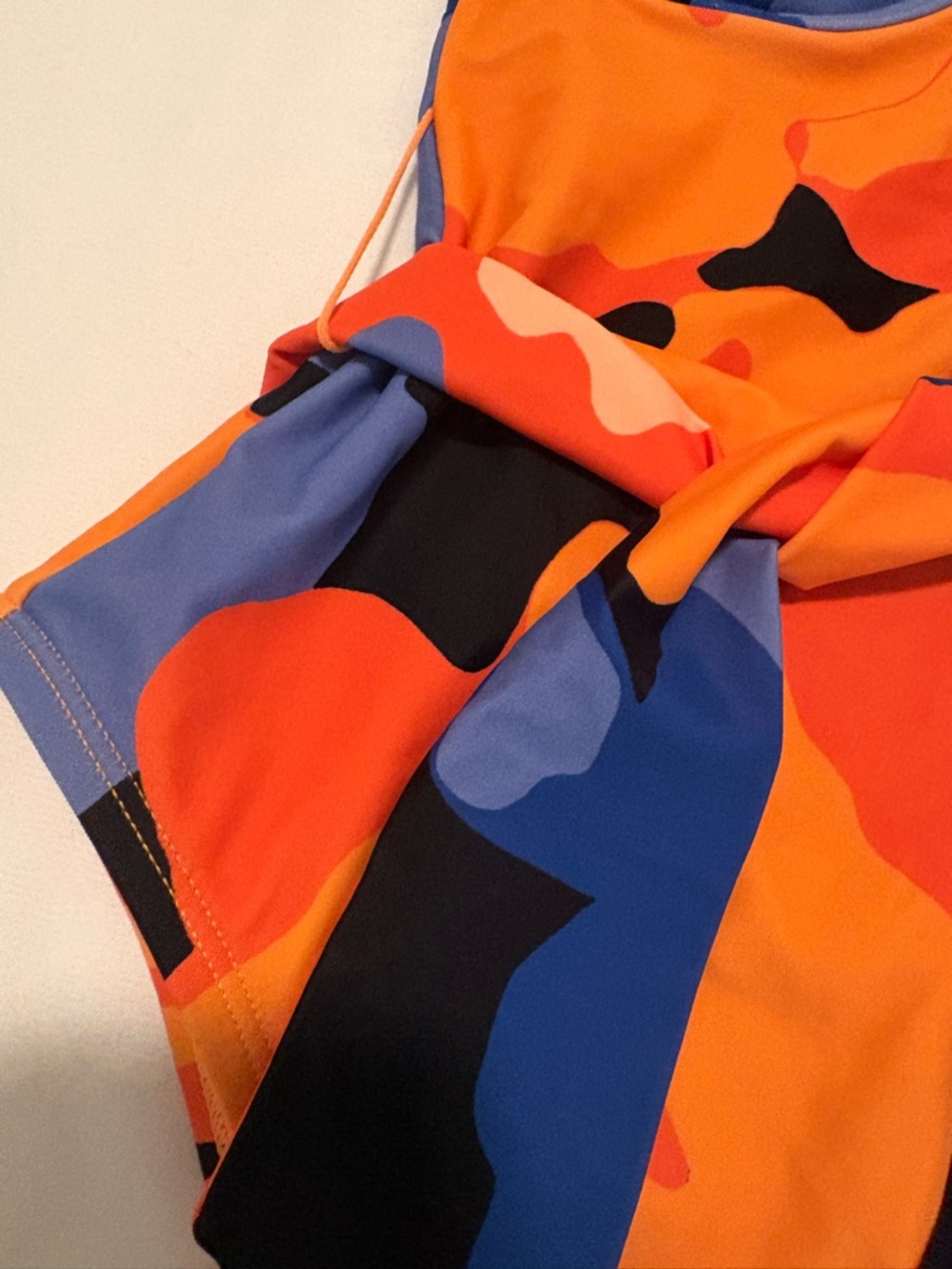 Tabitha Brown Orange & Blue Camouflage One-Piece Swimsuit XXS - Used - Picture 3 of 4